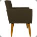 Kit 6 Poltronas Decorativas Para Sala, Recepção Nina + 3 Puff Redondo Suede Marrom Pé Castanho - Clique E Decore