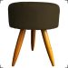 Kit 6 Poltronas Decorativas Para Sala, Recepção Nina + 3 Puff Redondo Suede Marrom Pé Castanho - Clique E Decore