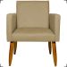 Kit 6 Poltronas Decorativas Para Sala, Recepção Nina + 3 Puff Redondo Suede Nude Pé Castanho - Clique E Decore