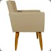 Kit 6 Poltronas Decorativas Para Sala, Recepção Nina + 3 Puff Redondo Suede Nude Pé Castanho - Clique E Decore