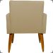 Kit 6 Poltronas Decorativas Para Sala, Recepção Nina + 3 Puff Redondo Suede Nude Pé Castanho - Clique E Decore