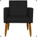 Kit 6 Poltronas Decorativas Para Sala, Recepção Nina + 3 Puff Redondo Suede Preto Pé Castanho - Clique E Decore