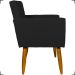 Kit 6 Poltronas Decorativas Para Sala, Recepção Nina + 3 Puff Redondo Suede Preto Pé Castanho - Clique E Decore