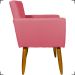 Kit 6 Poltronas Decorativas Para Sala, Recepção Nina + 3 Puff Redondo Suede Rosê Pé Castanho - Clique E Decore