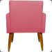 Kit 6 Poltronas Decorativas Para Sala, Recepção Nina + 3 Puff Redondo Suede Rosê Pé Castanho - Clique E Decore