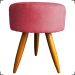 Kit 6 Poltronas Decorativas Para Sala, Recepção Nina + 3 Puff Redondo Suede Rosê Pé Castanho - Clique E Decore