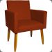 Kit 6 Poltronas Decorativas Para Sala, Recepção Nina + 3 Puff Redondo Suede Terracota Pé Castanho - Clique E Decore