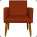 Kit 6 Poltronas Decorativas Para Sala, Recepção Nina + 3 Puff Redondo Suede Terracota Pé Castanho - Clique E Decore