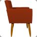 Kit 6 Poltronas Decorativas Para Sala, Recepção Nina + 3 Puff Redondo Suede Terracota Pé Castanho - Clique E Decore