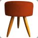 Kit 6 Poltronas Decorativas Para Sala, Recepção Nina + 3 Puff Redondo Suede Terracota Pé Castanho - Clique E Decore