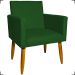 Kit 6 Poltronas Decorativas Para Sala, Recepção Nina + 3 Puff Redondo Suede Verde Pé Castanho - Clique E Decore