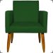 Kit 6 Poltronas Decorativas Para Sala, Recepção Nina + 3 Puff Redondo Suede Verde Pé Castanho - Clique E Decore