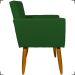 Kit 6 Poltronas Decorativas Para Sala, Recepção Nina + 3 Puff Redondo Suede Verde Pé Castanho - Clique E Decore
