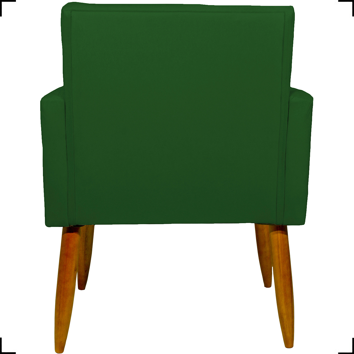 Kit 6 Poltronas Decorativas Para Sala, Recepção Nina + 3 Puff Redondo Suede Verde Pé Castanho - Clique E Decore