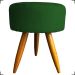 Kit 6 Poltronas Decorativas Para Sala, Recepção Nina + 3 Puff Redondo Suede Verde Pé Castanho - Clique E Decore