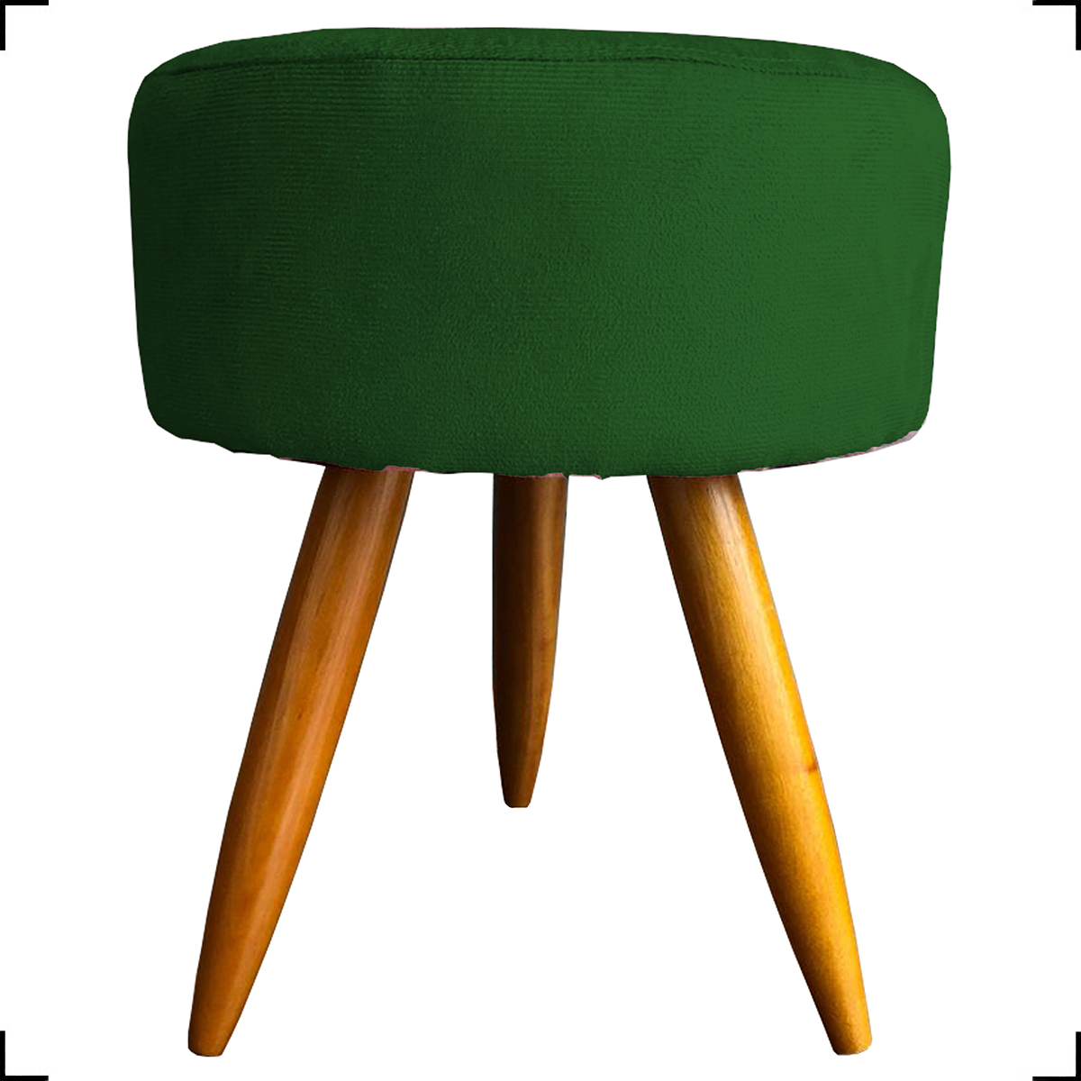 Kit 6 Poltronas Decorativas Para Sala, Recepção Nina + 3 Puff Redondo Suede Verde Pé Castanho - Clique E Decore