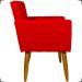 Kit 6 Poltronas Decorativas Para Sala, Recepção Nina + 3 Puff Redondo Suede Vermelho Pé Castanho - Clique E Decore