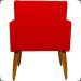 Kit 6 Poltronas Decorativas Para Sala, Recepção Nina + 3 Puff Redondo Suede Vermelho Pé Castanho - Clique E Decore