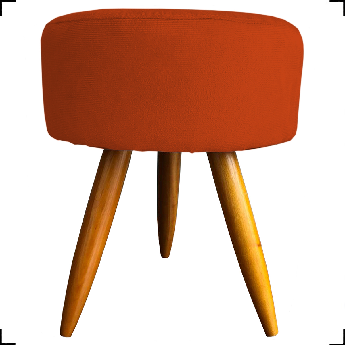 Kit Namoradeira + 2 Poltronas Decorativas Para Sala Nina + 2 Puff Redondos Suede Terracota Pé Castanho