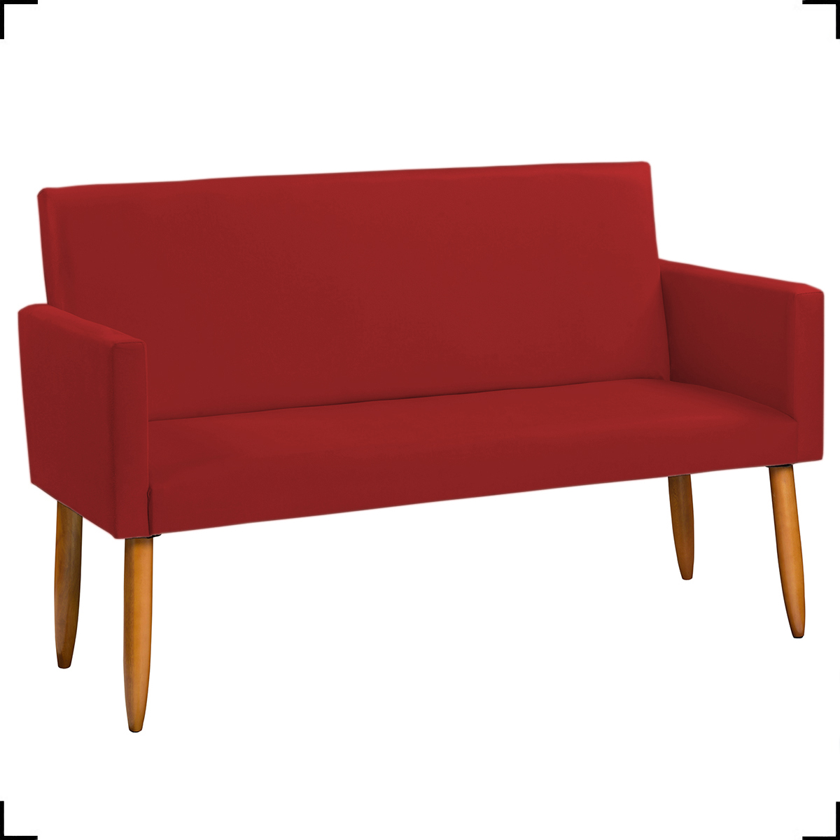 Kit Namoradeira + 2 Poltronas Decorativas Para Sala Nina + Puff Redondo Suede Bordô Pé Castanho