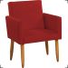 Kit Namoradeira + 2 Poltronas Decorativas Para Sala Nina + Puff Redondo Suede Bordô Pé Castanho