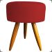 Kit Namoradeira + 2 Poltronas Decorativas Para Sala Nina + Puff Redondo Suede Bordô Pé Castanho
