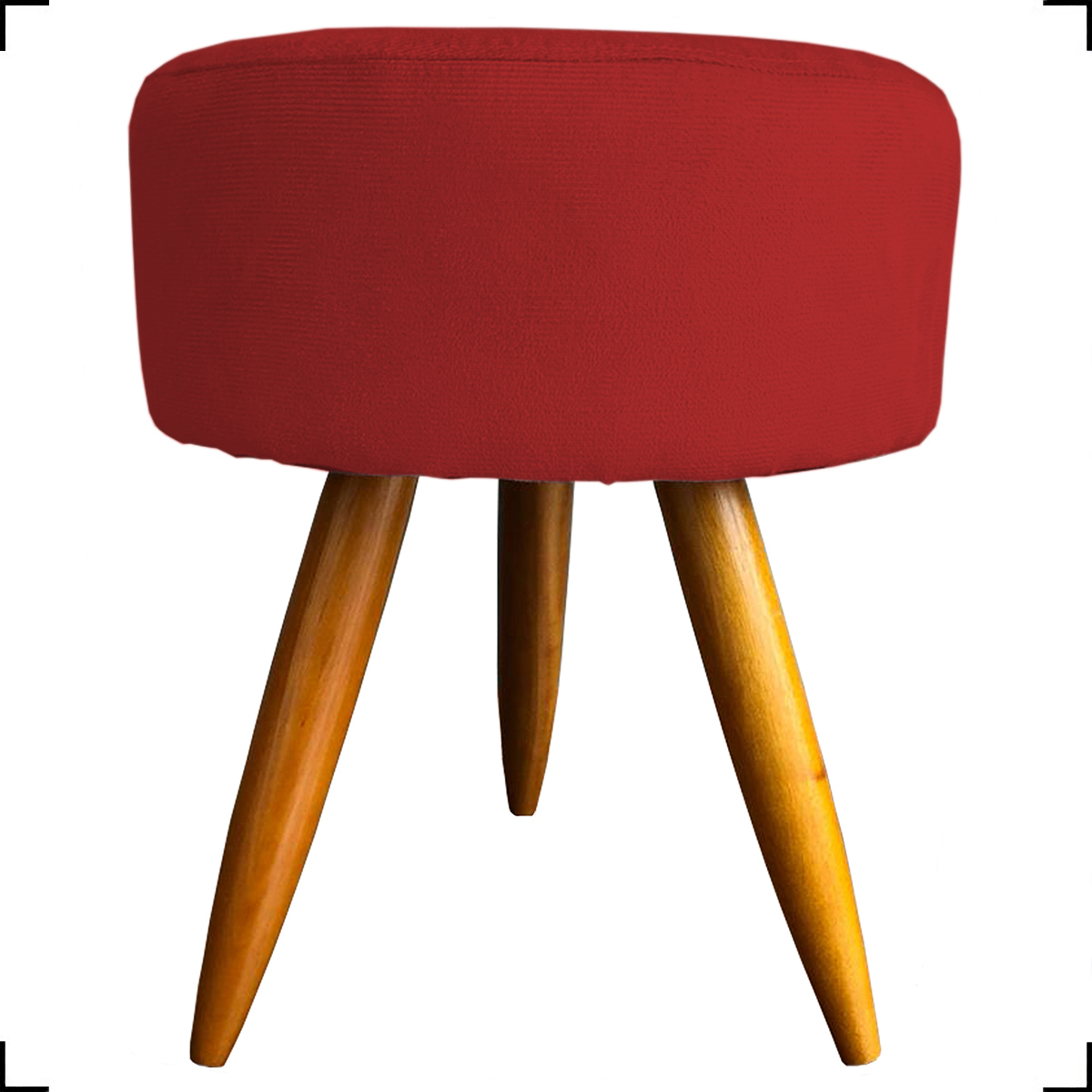 Kit Namoradeira + 2 Poltronas Decorativas Para Sala Nina + Puff Redondo Suede Bordô Pé Castanho