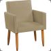 Kit Namoradeira + 2 Poltronas Decorativas Para Sala Nina + Puff Redondo Suede Nude Pé Castanho