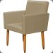 Kit Namoradeira + 2 Poltronas Decorativas Para Sala Nina + Puff Redondo Suede Nude Pé Castanho