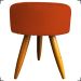 Kit Namoradeira + 2 Poltronas Decorativas Para Sala Nina + Puff Redondo Suede Terracota Pé Castanho