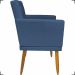 Kit Namoradeira + 2 Poltronas Decorativas Para Sala Nina Base Capitonê Suede Azul Marinho Pé Castanho - Clique E Decore
