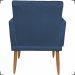 Kit Namoradeira + 2 Poltronas Decorativas Para Sala Nina Base Capitonê Suede Azul Marinho Pé Castanho - Clique E Decore