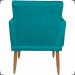 Kit Namoradeira + 2 Poltronas Decorativas Para Sala Nina Base Capitonê Suede Azul Turquesa Pé Castanho - Clique E Decore