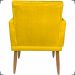 Kit Namoradeira + 2 Poltronas Decorativas Para Sala Nina Com Base E Capitonê Suede Amarelo Pé Castanho - Clique E Decore