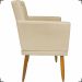 Kit Namoradeira + 2 Poltronas Decorativas Para Sala Nina Com Base E Capitonê Suede Bege Pé Castanho