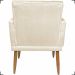 Kit Namoradeira + 2 Poltronas Decorativas Para Sala Nina Com Base E Capitonê Suede Bege Pé Castanho