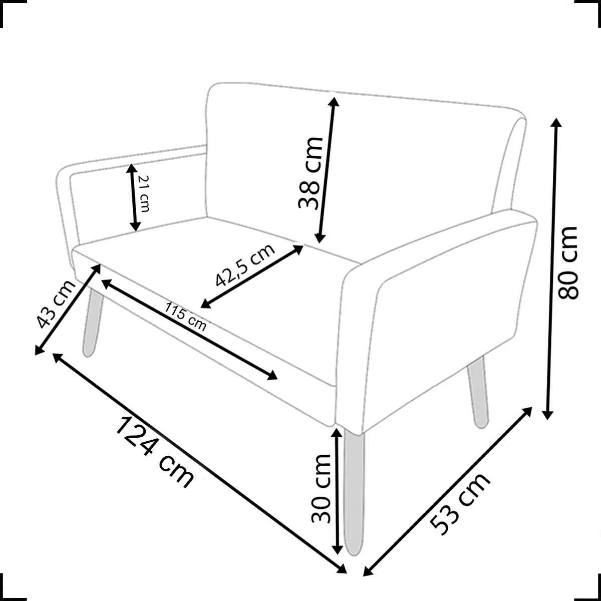 Kit Namoradeira + 2 Poltronas Decorativas Para Sala Nina Suede Azul Turquesa Pé Castanho - Clique E Decore
