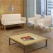 Kit Namoradeira + 2 Poltronas Decorativas Para Sala Nina Suede Bege Pé Castanho - Clique E Decore