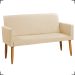 Kit Namoradeira + 2 Poltronas Decorativas Para Sala Nina Suede Bege Pé Castanho - Clique E Decore