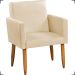 Kit Namoradeira + 2 Poltronas Decorativas Para Sala Nina Suede Bege Pé Castanho - Clique E Decore