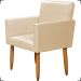 Kit Namoradeira + 2 Poltronas Decorativas Para Sala Nina Suede Bege Pé Castanho - Clique E Decore