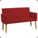 Kit Namoradeira + 2 Poltronas Decorativas Para Sala Nina Suede Bordô Pé Castanho - Clique E Decore