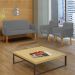 Kit Namoradeira + 2 Poltronas Decorativas Para Sala Nina Suede Cinza Pé Castanho - Clique E Decore