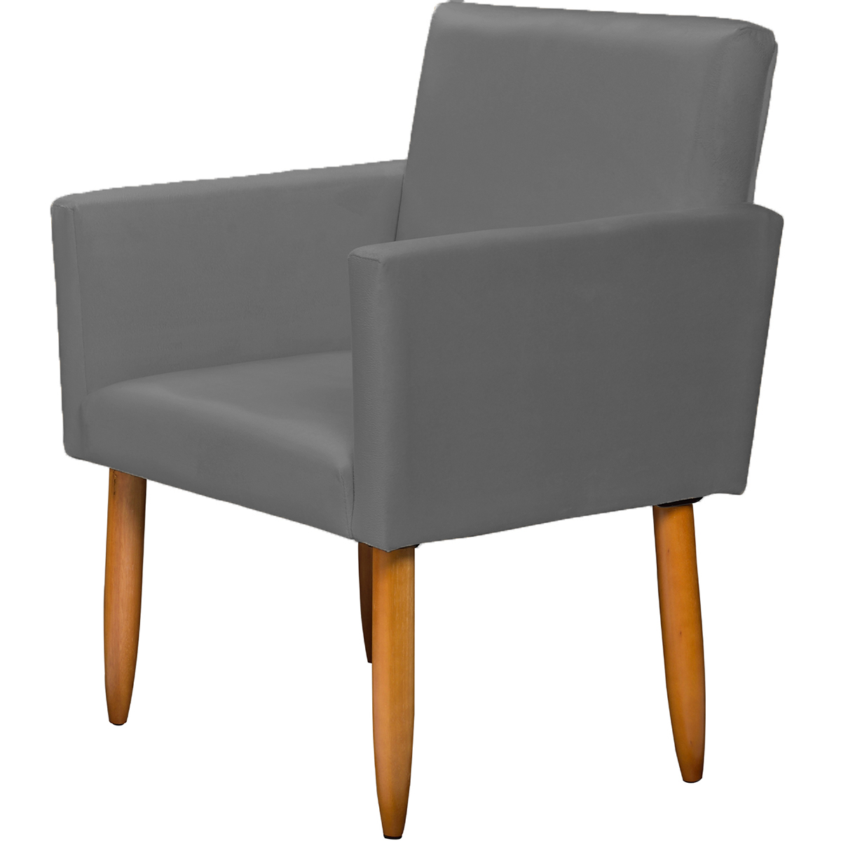 Kit Namoradeira + 2 Poltronas Decorativas Para Sala Nina Suede Cinza Pé Castanho - Clique E Decore