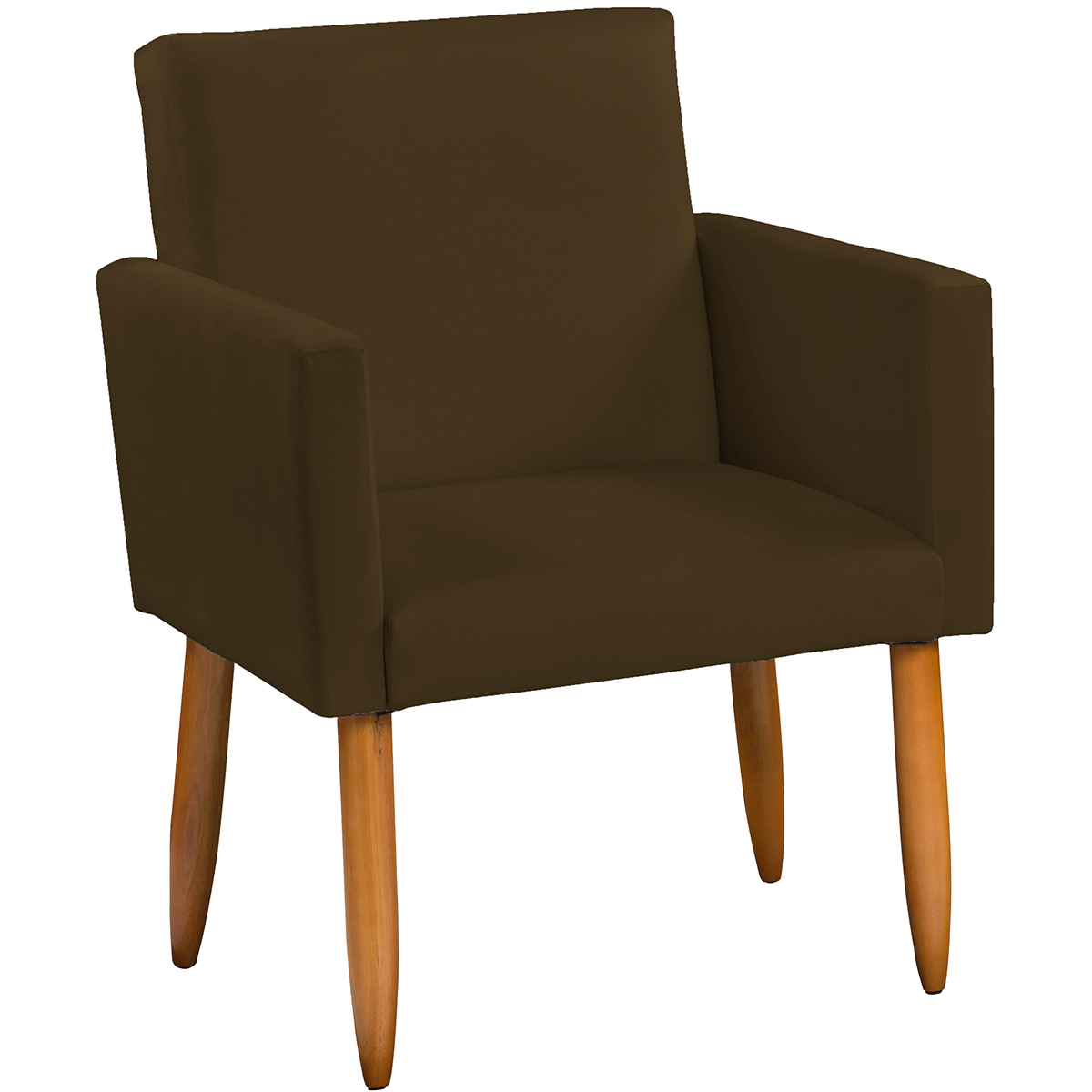 Kit Namoradeira + 2 Poltronas Decorativas Para Sala Nina Suede Marrom Pé Castanho - Clique E Decore