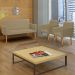 Kit Namoradeira + 2 Poltronas Decorativas Para Sala Nina Suede Nude Pé Castanho - Clique E Decore