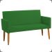 Kit Namoradeira + 2 Poltronas Decorativas Para Sala Nina Suede Verde Pé Castanho - Clique E Decore