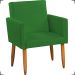 Kit Namoradeira + 2 Poltronas Decorativas Para Sala Nina Suede Verde Pé Castanho - Clique E Decore