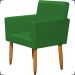 Kit Namoradeira + 2 Poltronas Decorativas Para Sala Nina Suede Verde Pé Castanho - Clique E Decore