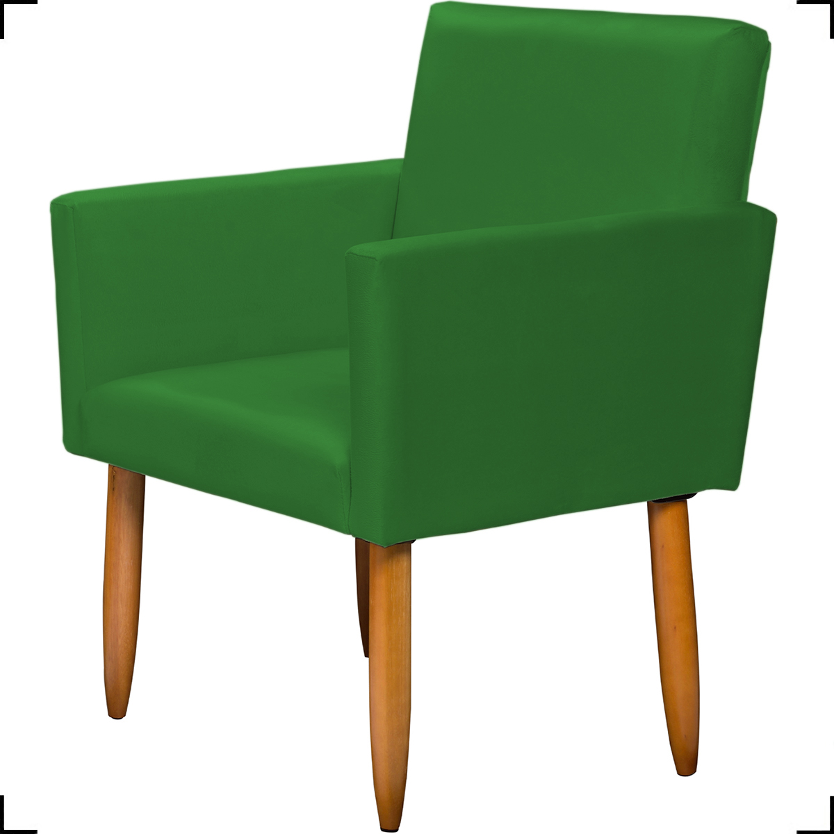 Kit Namoradeira + 2 Poltronas Decorativas Para Sala Nina Suede Verde Pé Castanho - Clique E Decore
